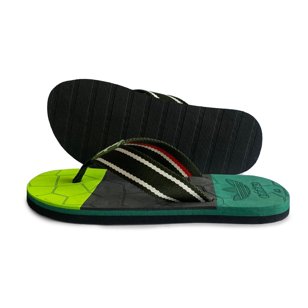 A-D-I-D-A-S Green Cross Slippers