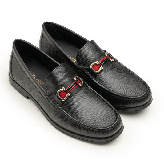Pattern Black Loafers