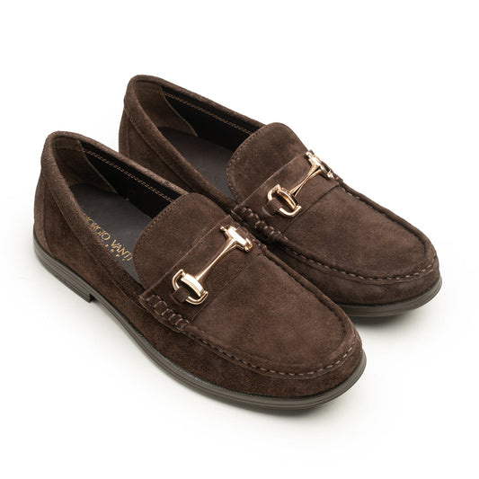 Suede brown loafers