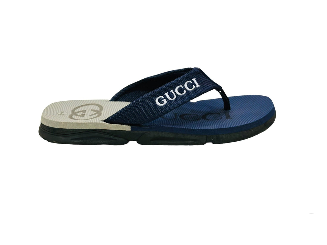 G-U-C-C-I Extra Soft Blue Cross Slippers